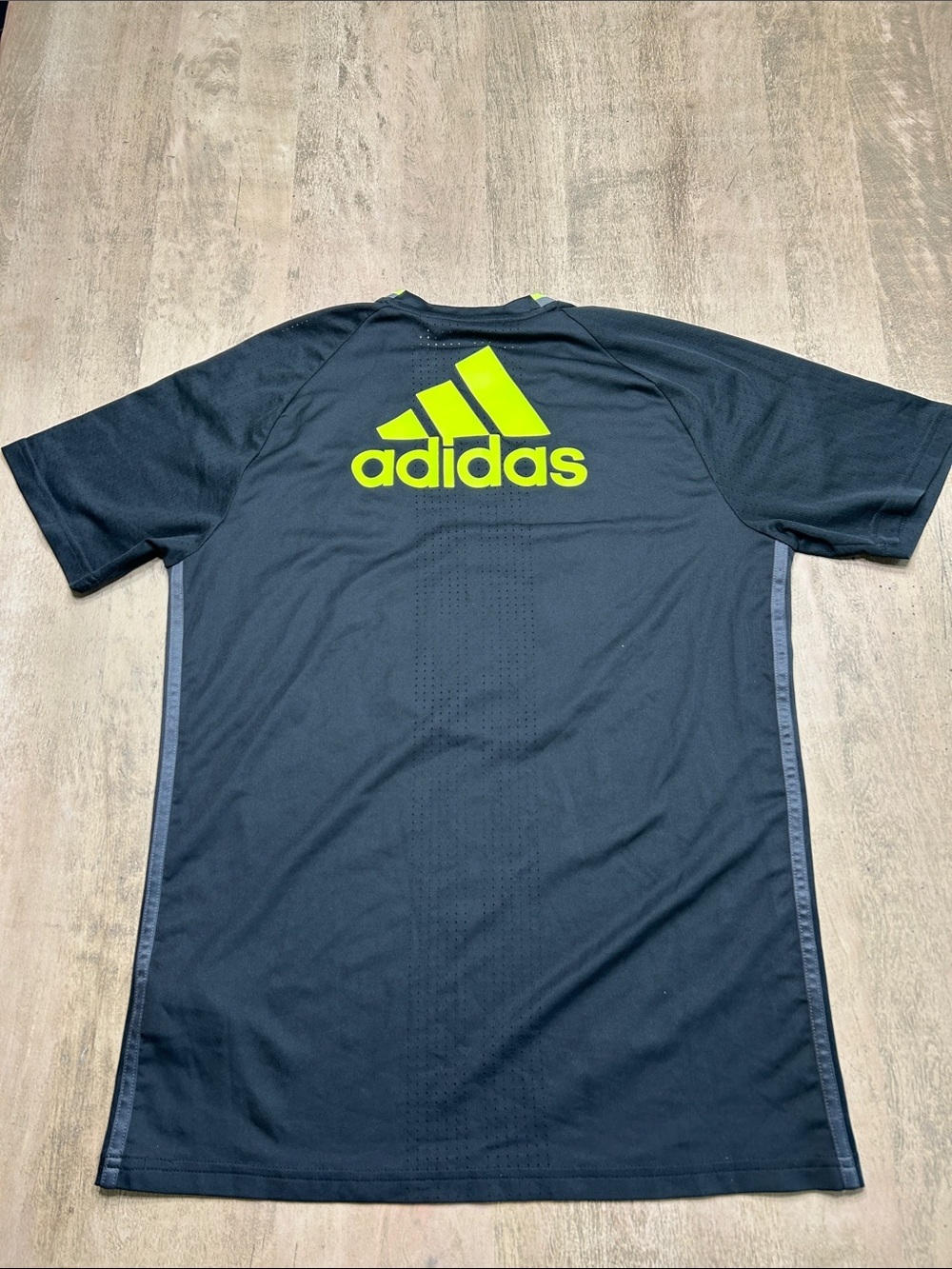 adidas Black Soccer Jersey with Neon Yellow Accents - Picture 6 of 6